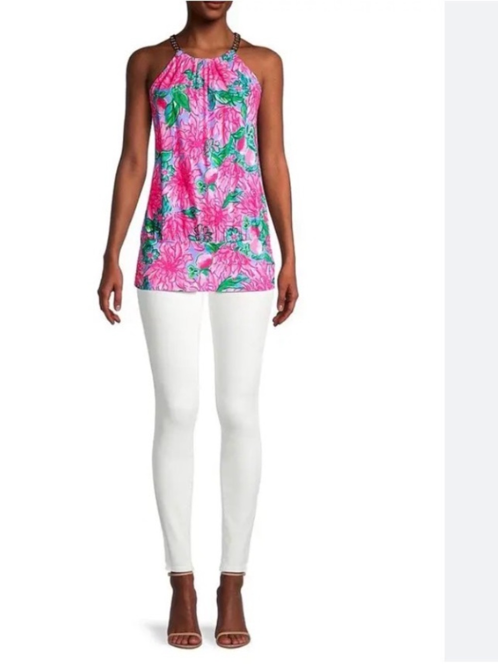Lilly Pulitzer Bowen halter top with chain straps